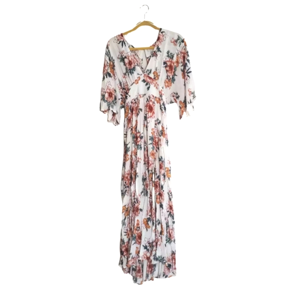 Floral Cream Maxi Dress